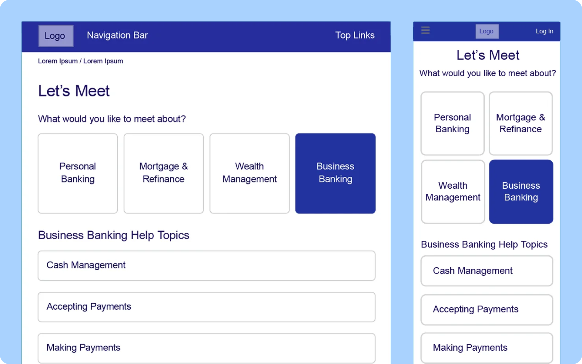 Wireframe: Let's Meet